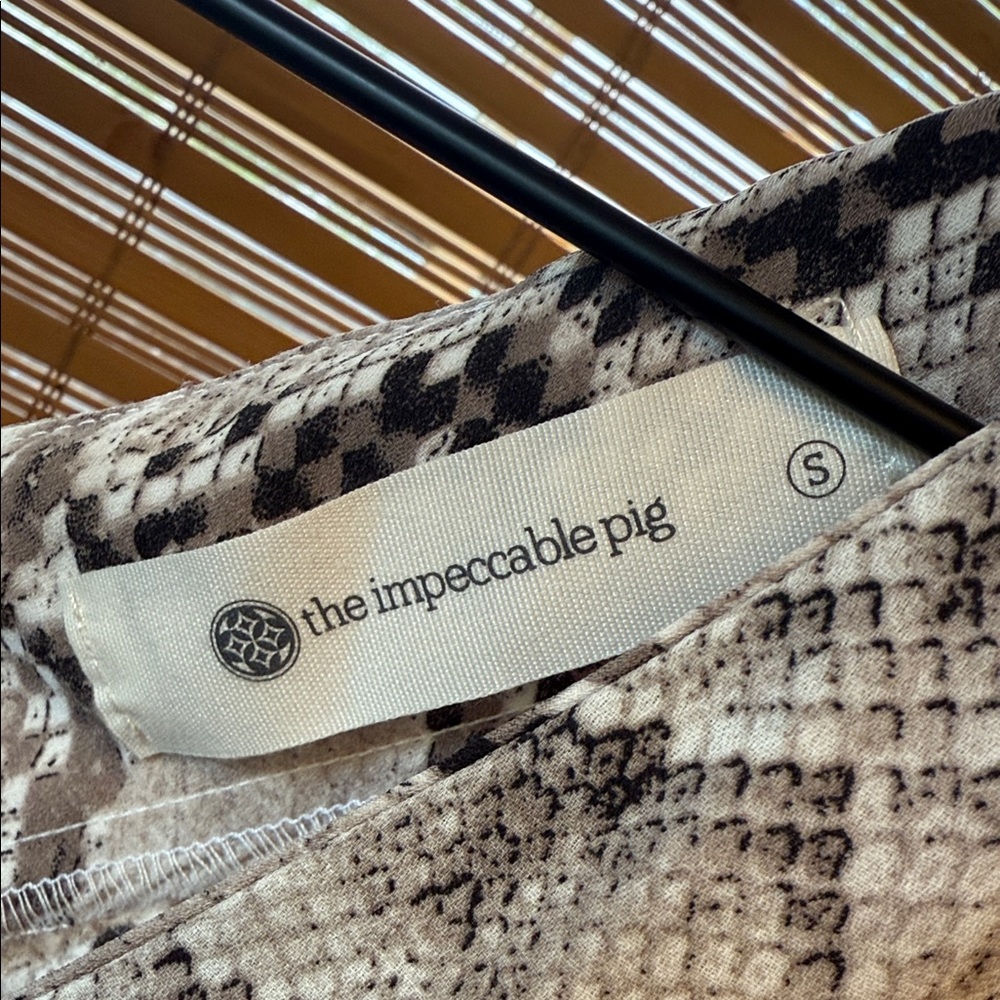 The Impeccable Pig Snakeskin V-Neck Blouse - Picture 2 of 3